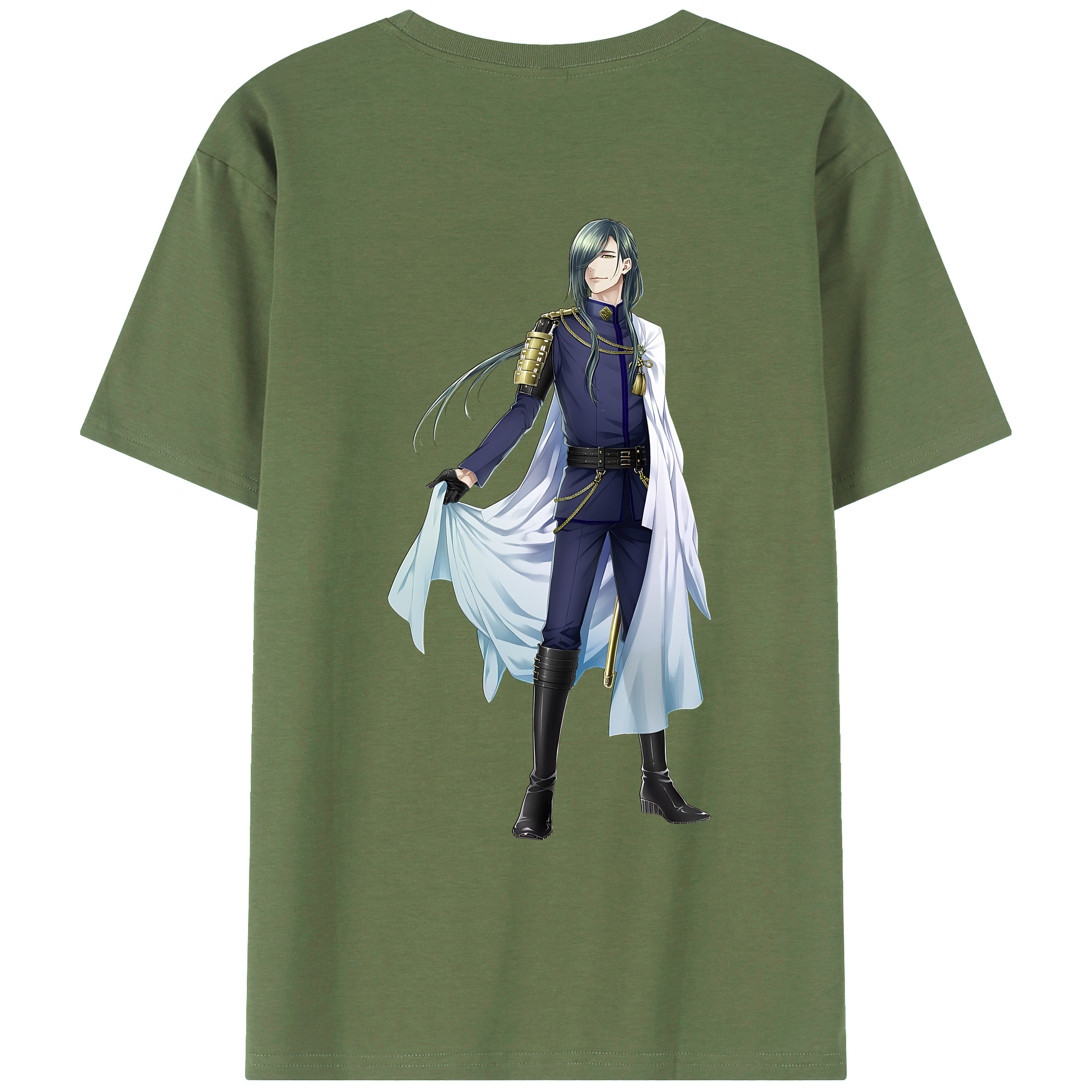 （画像用） 刀剣乱舞 Touken Ranbu 綿100％ メンズ半袖Tシャツ（バックプリント） 通気性